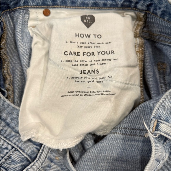 Madewell Blue Straight Leg Jeans with Distressed Details - Picture 3 of 12